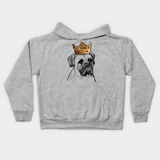 Bullmastiff Dog King Queen Wearing Crown Kids Hoodie